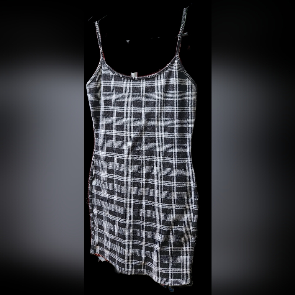 Plaid Black and White Mini Dress